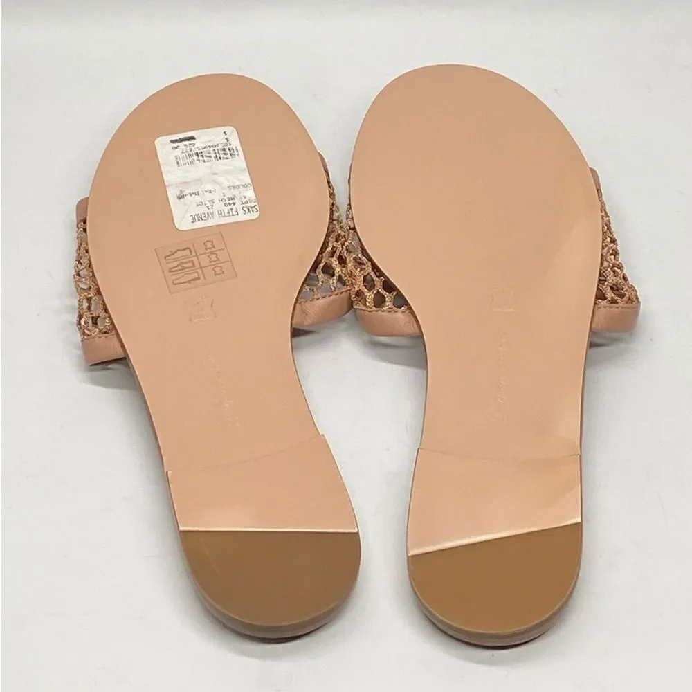 Gianvito Rossi Jamaica Mesh & Leather Slides size 38